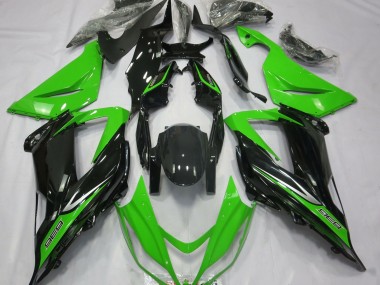 2013-2018 Green and Black Kawasaki ZX6R Motorcycle Fairings