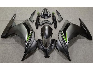 2013-2018 Matte Black & Green Kawasaki Ninja 300 Motorcycle Fairings