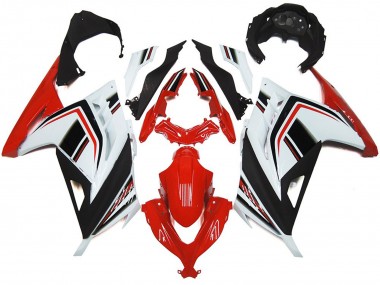 2013-2018 Red White and Gloss Black Kawasaki Ninja 300 Motorcycle Fairings