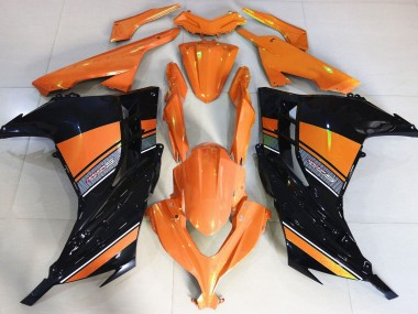 2013-2018 Sunrise Orange and Black Kawasaki Ninja 300 Motorcycle Fairings