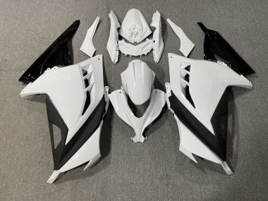 2013-2018 White and Black Sharp Gloss Kawasaki Ninja 300 Motorcycle Fairings