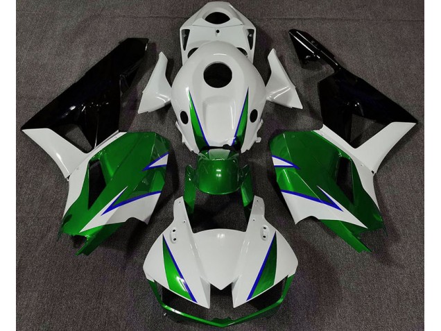 2013-2023 Gloss Green White and Blue Honda CBR600RR Motorcycle Fairings
