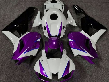 2013-2023 Gloss Purple White and Blue Honda CBR600RR Motorcycle Fairings