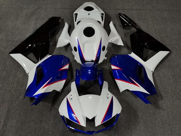2013-2023 Gloss White and Deep Blue Honda CBR600RR Motorcycle Fairings 2013-2023 Gloss White and Deep Blue Honda CBR600RR Motorcycle Fairings