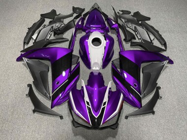 2015-2018 Purple Black and White Yamaha R3 Motorcycle Fairings