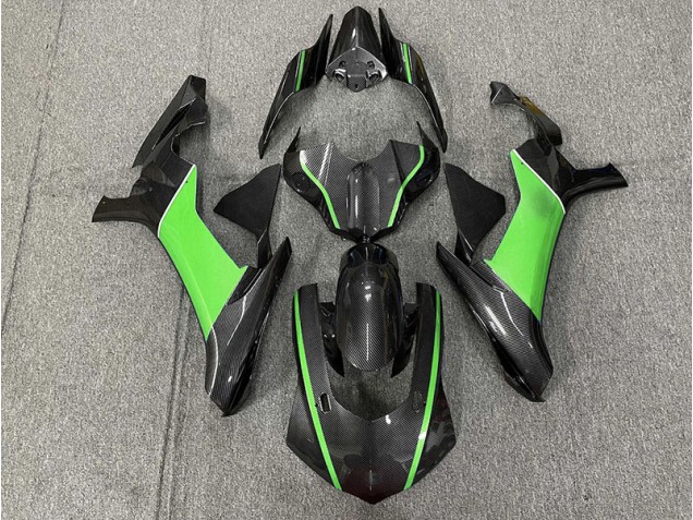 2015-2019 Carbon Fiber & Green Yamaha R1 Motorcycle Fairings