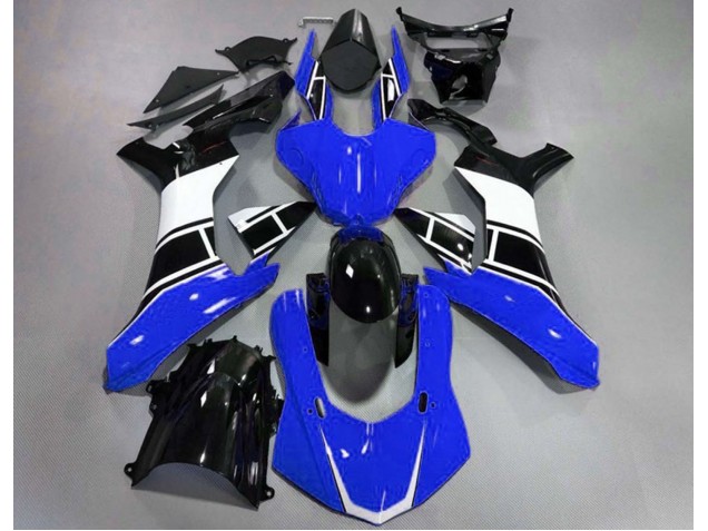 2015-2019 Gloss Blue White and Black Yamaha R1 Motorcycle Fairings