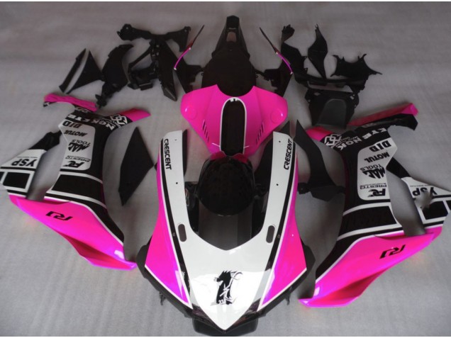 2015-2019 Gloss Pink & White Yamaha R1 Motorcycle Fairings