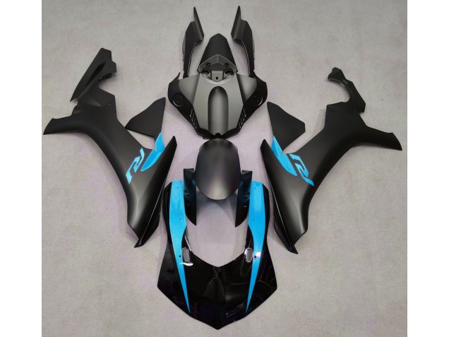 2015-2019 Matte Black & Light Blue Yamaha R1 Motorcycle Fairings