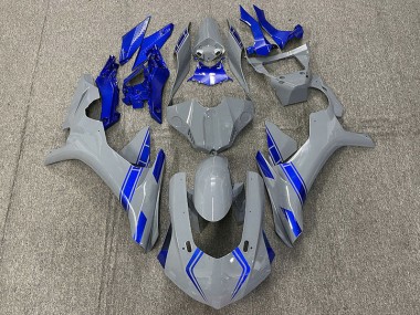 2015-2019 Nardo Grey & Blue Accents Yamaha R1 Motorcycle Fairings