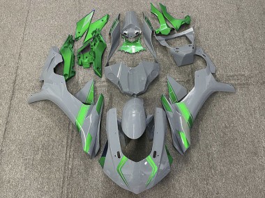 2015-2019 Nardo Grey & Green Accents Yamaha R1 Motorcycle Fairings