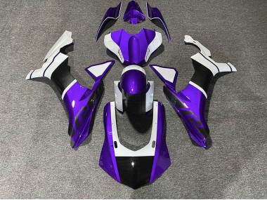 2015-2019 Purple & Carbon Fiber Accents Yamaha R1 Motorcycle Fairings