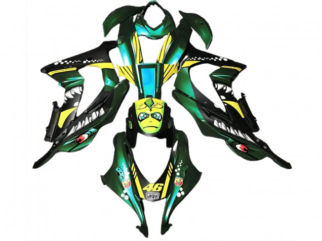 2016-2019 Forest Green Shark Kawasaki ZX10R Motorcycle Fairings