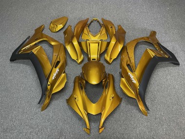 2016-2019 Gold with Ninja White Kawasaki ZX10R Motorcycle Fairings