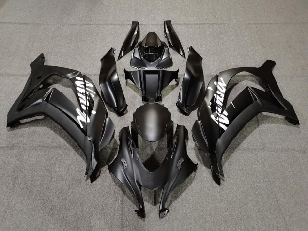 2016-2019 Matte Black with White Kawasaki ZX10R Motorcycle Fairings