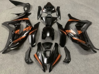 2016-2019 Satin Black & Orange Kawasaki ZX10R Motorcycle Fairings