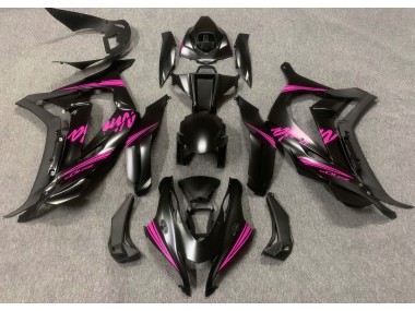 2016-2019 Satin Black & Pink Kawasaki ZX10R Motorcycle Fairings