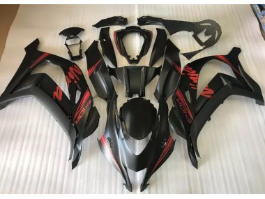 2016-2019 Satin Black & Red Kawasaki ZX10R Motorcycle Fairings