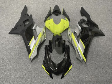 2017-2021 Black with Floro Yellow Yamaha R6 Motorcycle Fairings