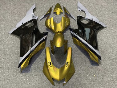 2017-2021 Cement Black and Gold Yamaha R6 Motorcycle Fairings