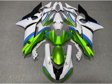 2017-2021 Gloss Green and Light Blue Yamaha R6 Motorcycle Fairings