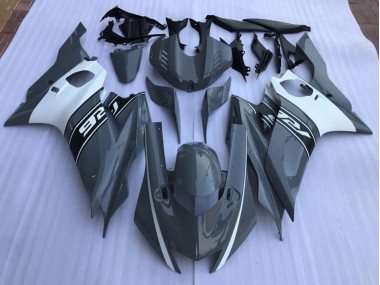 2017-2021 Nardo Grey and White Yamaha R6 Motorcycle Fairings