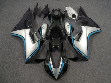 2017-2023 Silver and Black & Light Blue Honda CBR1000RR Motorcycle Fairings