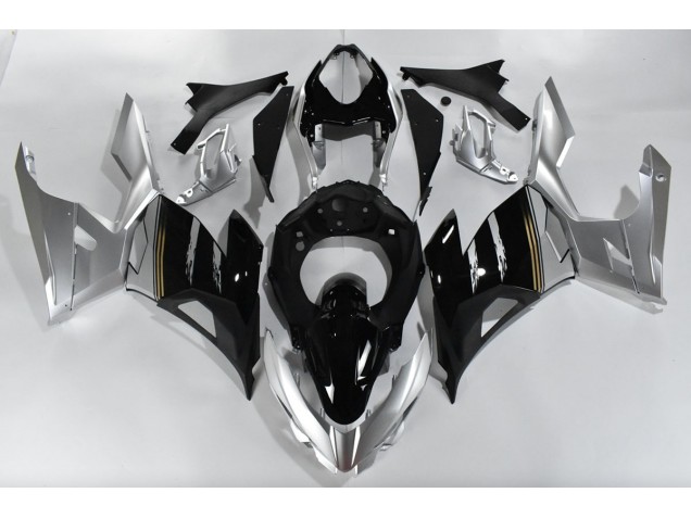2018-2023 Silver and Black Kawasaki Ninja 400 Motorcycle Fairings