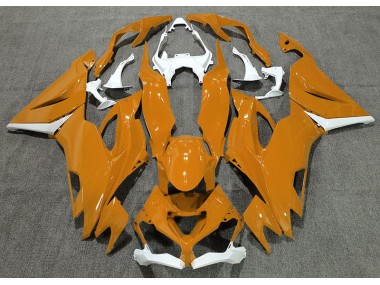 2019-2023 Gloss Orange & White Kawasaki ZX6R Motorcycle Fairings