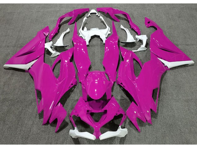2019-2023 Gloss Pink & White Kawasaki ZX6R Motorcycle Fairings 2019-2023 Gloss Pink & White Kawasaki ZX6R Motorcycle Fairings