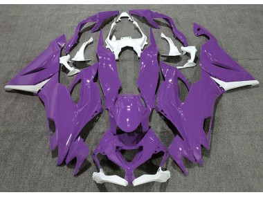 2019-2023 Gloss Purple & White Kawasaki ZX6R Motorcycle Fairings