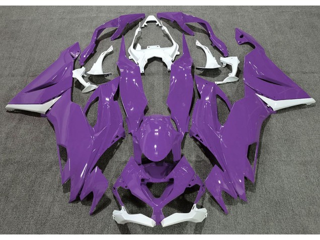 2019-2023 Gloss Purple & White Kawasaki ZX6R Motorcycle Fairings 2019-2023 Gloss Purple & White Kawasaki ZX6R Motorcycle Fairings