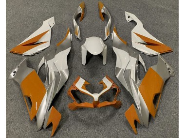 2019-2023 Orange White and Silver Kawasaki ZX6R Motorcycle Fairings