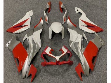 2019-2023 Red White and Silver Kawasaki ZX6R Motorcycle Fairings